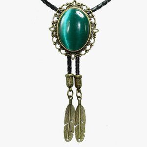 Bolo tie With Natural Gem